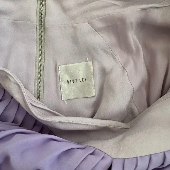 Dion Lee lavender / purple knife print mini- skirt